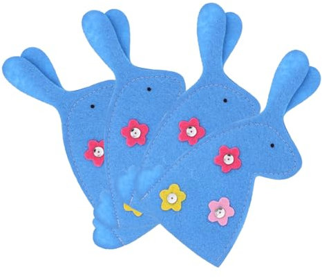 iplusmile Bolsas para Huevos de Pascua en Forma de Conejo Adorables, Tela No Tejida 4 Piezas para Adorno y Búsqueda de Huevos