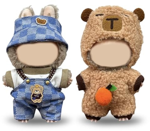 2 Set Puppenbekleidung 17cm Kompatibel mit labubu Kleidung Süße Puppenkleidung（Puppen sind Nicht im Lieferumfang enthalten）