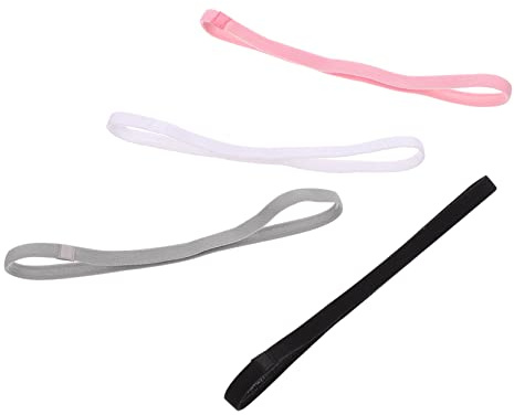Veemoon 4 Stück Teiliges Damen Sport Haarbänder Elastische Rutschfeste Yoga Stirnbänder für Schweißabsorption Weiß und Schwarz für Fitness und Freizeit