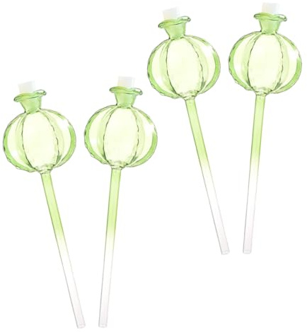 Gadpiparty 4 Piezas Bola de Riego para Plantas de Interior y Exterior Sistema de Autorriego con Globo de Vidrio Transparente Forma de Cactus para Flores y Macetas