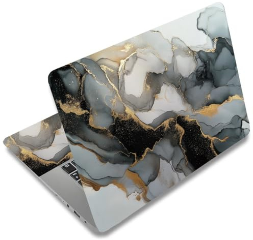 SUPERDANT Black Gold Marble Laptop Notebook Skin Sticker Cover Decal Retro Laptop Protector Notebook Art Protector Universal Notebooks Vinyl Decals Fits 12 13 13.3 14 15 15.4 15.6 inch