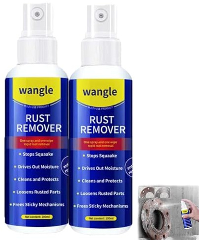 Wangle Rust Remover, Anti-Rusts Lubricant Spray & Rusts Removers, 2026 Upgrade Rust Remover For Metal, Fast-Acting Formula & Easy Application, For Use On Automotive Parts, Chains, Tools (2 PCS)