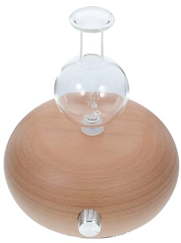 Hemobllo Difusor de Aceites Esenciales de Madera para Aromaterapia, Atomizador Frío sin Agua con Luz LED de 7 Colores, Ajuste de Niebla para Hogar, Oficina y Yoga, Diseño Estilo Aleatorio