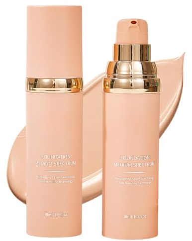 Colour Changing Foundation for Mature Skin,4-in-1 Medium Coverage Foundation,Color Correcting Cream,Hydrating Coverage Concealer to Cover Fine Lines,Long Wear Waterproof Concealer