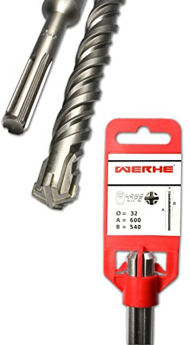 WERHE SDS Max Taladro de Hormigón 32 x 600 mm Con Martillo