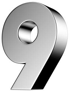 Oedim - Numero civico in acciaio inox, numero 9, altezza 30 cm, spessore 4 cm, finitura lucida, ideale per esterni o interni, alta resistenza