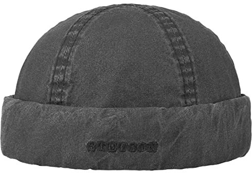 Stetson Delave Organic Cotton Dockermütze Herren Made in EU UV-Schutz 40+ Nachhaltig Einfarbig Frühling Sommer schwarz L (58-59 cm)