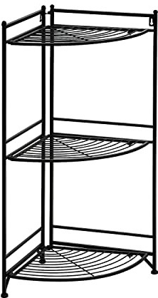 STILISTA Pflanzenregal aus Metall für Indoor und Outdoor, Klappbar, Eckregal, Pflanzenständer, Verschiedene Modelle, 3 Ablagefächer