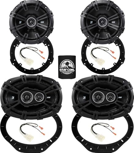 KICKER 43DSC6504 Ford F-150 2015-2022 Replacement Kit 6 x 9 DS Series Front Rear Speaker Replacement Kit with Speaker Wiring Harness and Mounting Adapters
