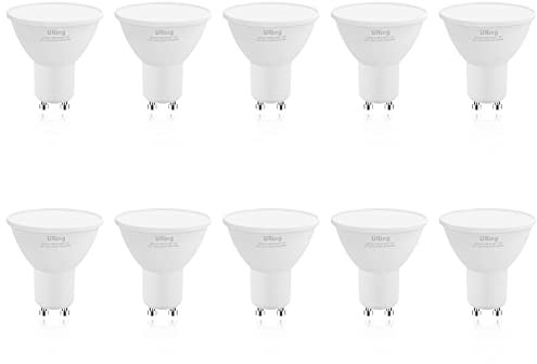 URing GU10 LED Warmweiss 4.8W 2700K Lampe, Ersetzt 50W Halogenlampe leuchtmittel 500lm, Glühbirne Abstrahlwinkel 120° Energiesparlampe warmweiß Nicht Dimmbar LED GU10 Spot Reflektor Birne, 10 stück
