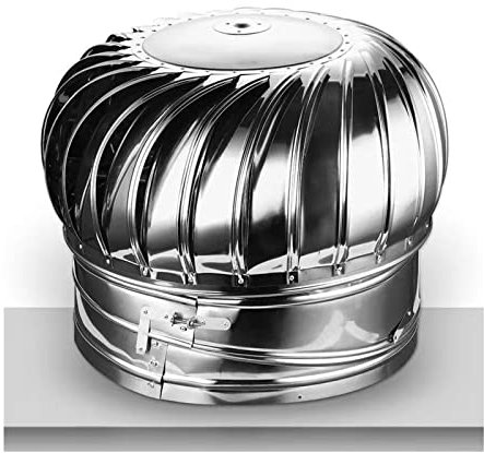 Drehbar Lüftungsaufsatz Kaminaufsatz Drehend, Regenhut Dachhaube, Strom Nicht Erforderlich, Ventilator Mit Windantrieb, Für Villen, Wohnungen, Hotels, Lagerhallen ( Color : Silver , Size : 300mm(12in)
