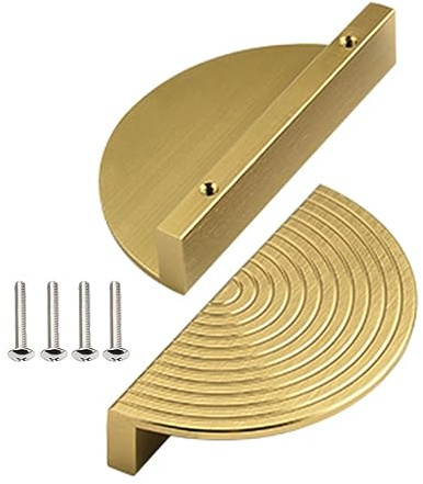 YQOLG87 Tirador medio círculo para puertas/cajones-2Pieza Aleación de aluminio Manija,Media Luna-Semicírculo Perillas con Tornillos,Muebles de hardware,Para Cocina Armario Baño,4in/100mm