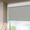 DENFOON Estor solar eléctrico térmico con mando a distancia, estor opaco, sin perforación, easyfix Klemmfix recargable, con motor tubular, compatible con Alexa y Google, antracita