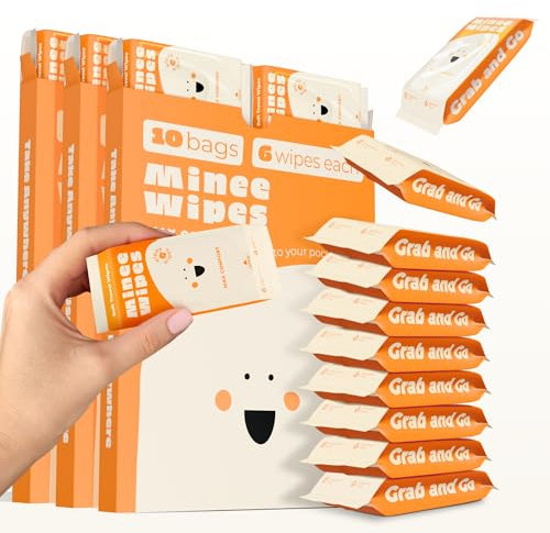 Impossibly Compact Travel Wipes - 99.5% Water - Safe for Sensitive Skin & Hypoallergenic, Resealable, Thick & Durable - For Adults, Kids & Baby Care - Unscented, 30 Pack Total 180 Wipes