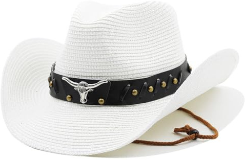 Panama - Cappello da sole da uomo, donna, cappello da cowboy western, pieghevole, cappello di paglia, ampio bordo, protezione solare, cappello Fedora estivo, per spiaggia, viaggi, vacanze, pesca