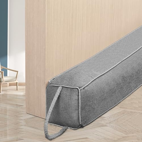 HooTown Boudin de porte, 97 cm, lourd, anti-froid, pour portes et fenêtres, gris