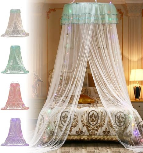 routinfly Moskitonetz für Mädchen - Prinzessinen Betthimmel Zimmerdekoration, Himmelbett Vorhänge für Kinder/Baby Bett Reise Großes Mosquito Netz für Einzel oder Doppelbett Outdoor & Indoor (White)