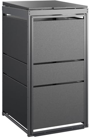 MBOX24 MODERN Mülltonnenbox 1er für 120 Liter Mülltonne | Anthrazit | Mülltonnenverkleidung | Mülltonnenhaus | Box für Mülltonnen | Mülltonnenunterstand | Mülltonneneinhausung