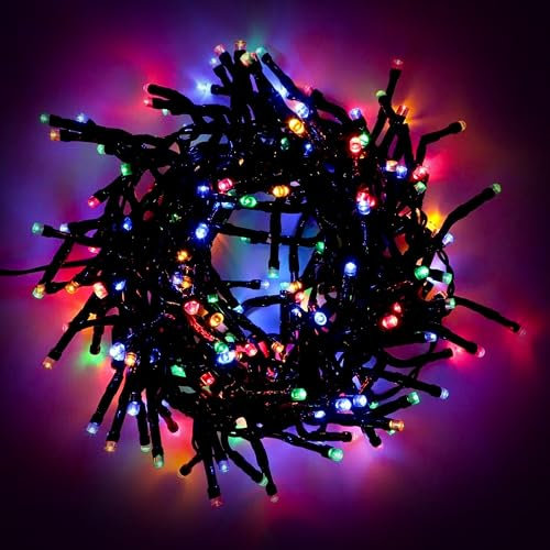 EcoNour Christmas Tree Cluster Lights - 720 LED - Multi-Color - 6 Hours Timer, 8 Lighting Modes, Plug-in, Waterproof for Indoor & Outdoor Use - 7.2m Lit Length