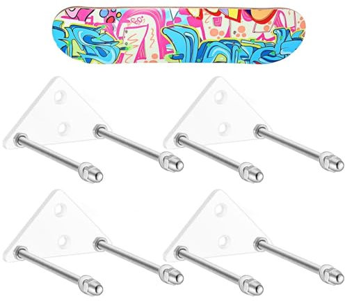 Generisch Skateboard-Wandregal, Skateboard-Halterung für die Wand | 4 Packungen Skateboard-Halter | Acryl Wandhalterung Regalhalter für Wand für Sammler-Wettkampfbretter für Garage Longboard Rack