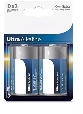 D/LR20 Alkaline Batterie im 2er-Pack mit 30% mehr Lebensdauer, perfekt für Geräte mit hohem Energieverbrauch - Ideal für diejenigen, die eine höhere Leistung in ihren Geräten benötigen.