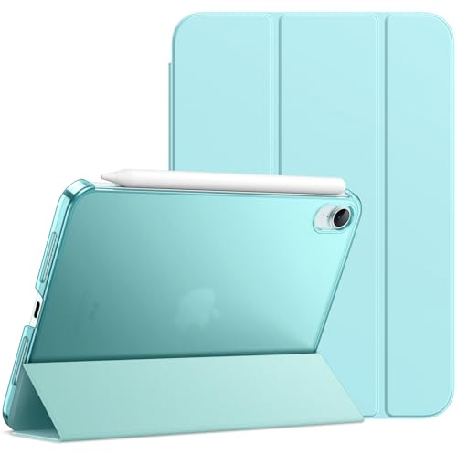 JETech Funda para iPad Mini (A17 Pro, 2024 Modelo, 7.ª Generación) / Mini 6 (2021 Modelo, 6.ª Generación), Soporte Delgado con Respaldo Rígido Carcasa con Auto-Sueño/Estela (Azul)