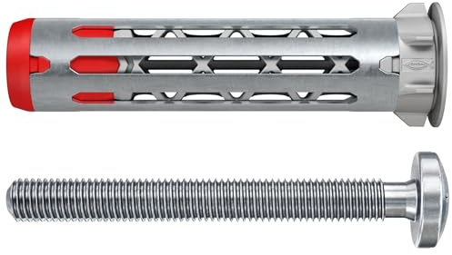 fischer - Cheville Bi-Matière DuoHM 4 x 55 pour Corps Creux, avec Vis à Tête Cylindrique, Empreinte PZ - Sachet de 20