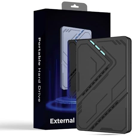 Portable External Hard Drive USB 3.0 – Ultra Slim HDD with LED Indicator, Plug & Play Storage Backup Drive for PC, Laptop, Mac, PS4, Chromebook – Universal Compatibility (Black, 250GB)