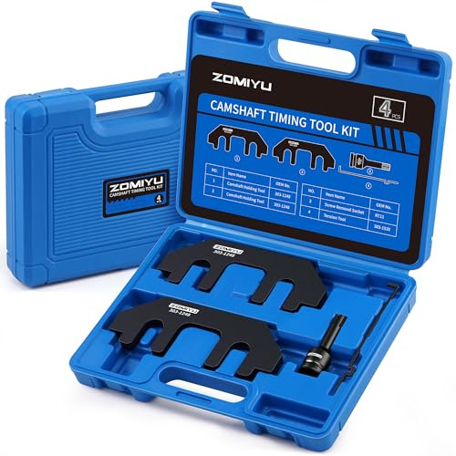 ZOMIYU Camshaft Holding Tool Kit with Timing Tension Tool, Timing Alignment Holder Tool Compatible with Ford 3.5L 3.7L 4V EcoBoost Engines, Replace 303-1248 303-1530 with RT11 Socket and Portable Case