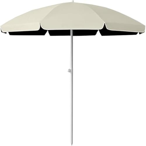 Ombrello Parasole da Esterno da 180/220/240/260 cm, Ombrellone da Giardino Altezza Regolabile, Protezione UPF 50+, per Balcone, Terrazza, Spiaggia, Senza Base(Beige,220cm/7.2ft)
