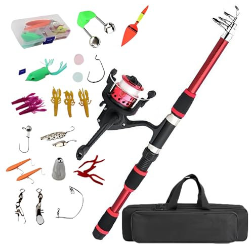 Kinder Angel Set, Tragbares Angel-Set Für Kinder Mit Aufbewahrungstasche, Angel-Set Mit Spinnrolle Und Aufbewahrungstasche Für Anfänger, Jugendliche Und Junge Angler