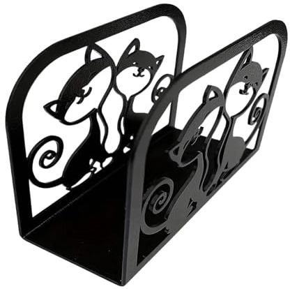 Bonito servilletero de gato para mesa, organizador de pañuelos para parejas, elegante almacenamiento de baño, dispensador de pañuelos de hierro para encimera para el hogar, cocina, comedor