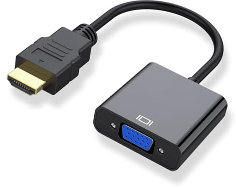 Cyberguys! VGA to HDMI Adapter Cable – Uni-Directional 1080P HDMI to VGA Converter for PC, Laptop, Xbox, Roku, TV Box – Gold-Plated, Plug & Play, Monitor Compatible