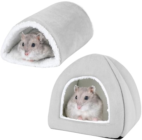 Yoolhamy Casetta per porcellini d'India e tunnel per conigli, 2 pezzi, letto e nascondiglio per porcellini d'India, accessori per furetti, criceti, coniglietti, ricci, piccoli animali domestici