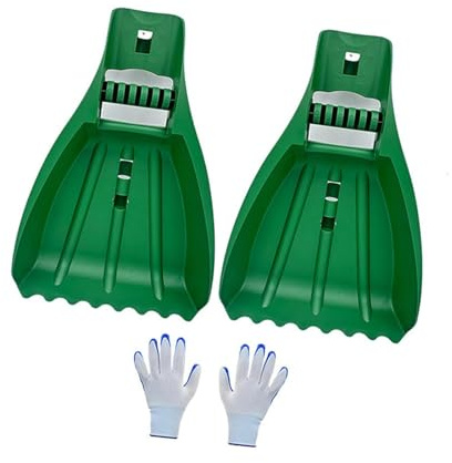 perfk Grande pelle à feuilles, ramasseur de feuilles, râteau de jardin polyvalent à main, râteau à feuilles pour ramasser les feuilles, nettoyage des
