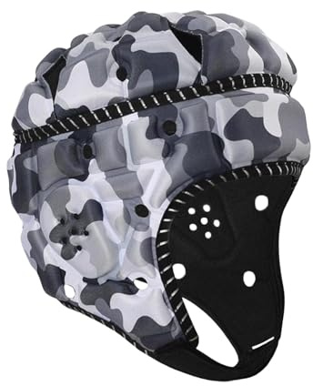 Oshhni Casque de Rugby, Casquette de Sport, Casque de Football à Absorption des Chocs réglable pour garçons et Filles, pour Lanceur, Cadeau de Baseball, Noir Blanc
