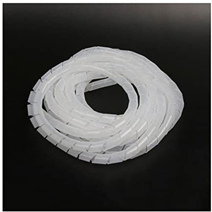 Tubo avvolgicavo a spirale - Manicotto organizer for cavi in ​​PE resistente for una gestione ordinata dei cavi(White,6mmx15m)