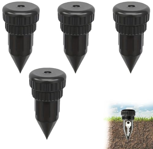 4 escondites para llaves al aire libre, color negro, escondite secreto pequeño llave escondite al aire libre resistente escondite para jardín y casa