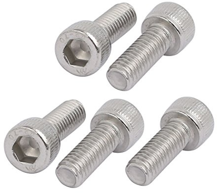 sourcing map 5 Stück M6x16mm 304 Edelstahl Linksgewinde Innensechskantschraube Verschluss
