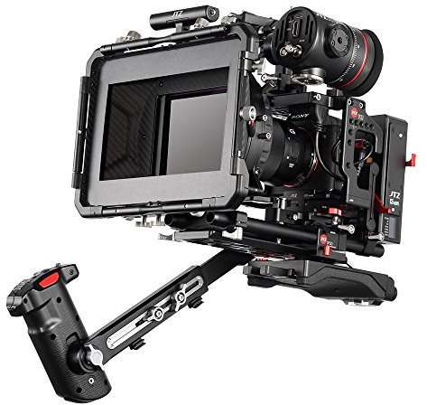 JTZ DP30 Camera Cage with 15mm Rail Rod Baseplate Rig and Top Handle+Shoulder Pad and Electronic Handle Grip for Sony A7 A7R A7S A7II A7RII A7SII Camera