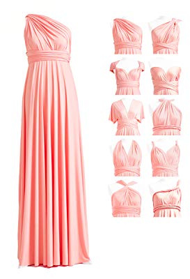 72styles Infinity-klänning med Bandeau Brudtärneklänningar för kvinnor Multi-Way Wrap Maxi Lång Plus storlek Convertible Aftonklänning