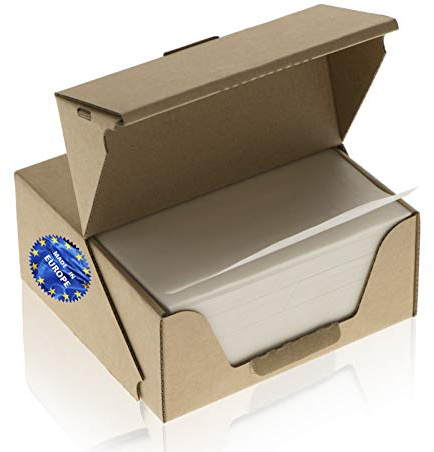 ZEZAZU Pergament Backpapier Quadratische Blätter, Vorgeschnitten (14x14 cm 1000 Stück) - zum Backen, Hamburger, Silikonbeschichtet, Praktische, Wiederverwendbare Spenderbox
