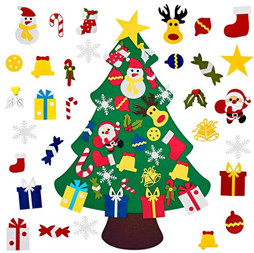Fayoo DIY Felt Christmas Tree for Toddlers, Xmas Gift for Kids Wall Hanging