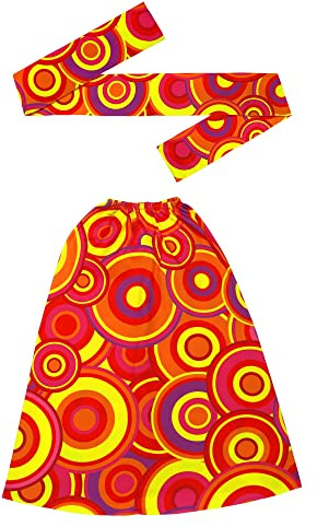 W WIDMANN MILANO Party Fashion - Hippie Set 60er / 70er Jahre | Mit Stirnband und Stulpen, Flower Power Kostüm Accessoire für Disco Outfits, Karneval, Festivals