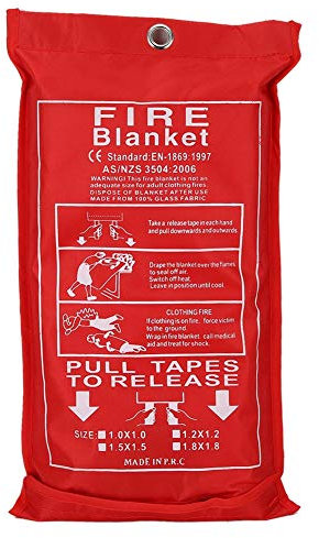 Löschdecke Brandschutzdecke - Notfall Brandschutzdecke für Küche Camping Kamin Grill Auto Feuerlöschdecke Erste Hilfe & Sicherheit (1,8 mx 1,8 m)