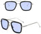 Spiderman Sunglasses for men women Square Pure Titanium glasses frame Vintage Marvel Iron Man Tony Edith glasses Eyewear (blue), Blue, M