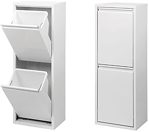 Duett Cubo de Basura metálico Blanco 2 departamentos