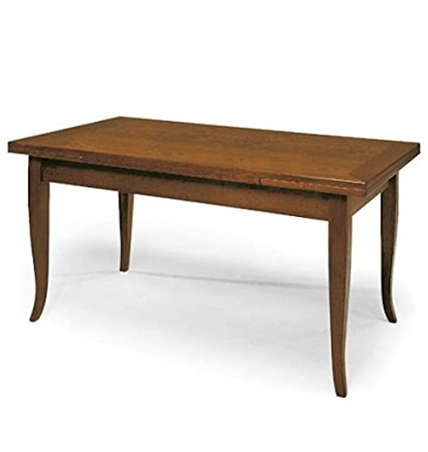 Mar.c.a. Design - Tavolo Rettangolare Allungabile da 140 a 220 cm con Gambe a Sciabola - Tavolo in Legno Massello 140x80x78 cm - Arte Povera Made in Italy