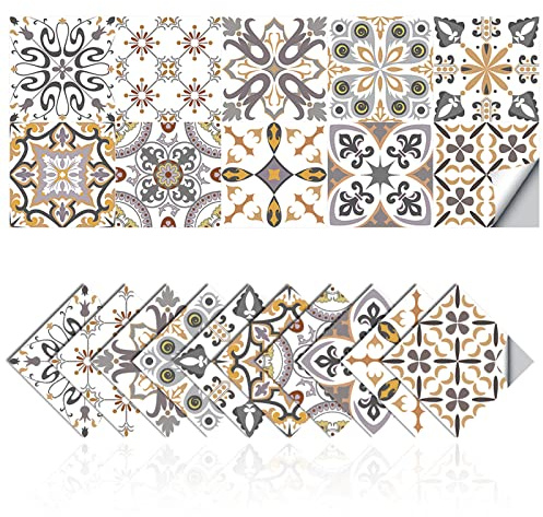 Cendray Adhesivos para Azulejos de Mosaico, Resistente al Agua, PVC, Autoadhesivo, Decoración, Adhesivos para Azulejos Simples, Estilo Marroquí, Adhesivos para Paredes, Hazlo Tú Mismo (80,20x20cm)