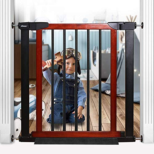 Sywlwxkq Drucksitz-Sicherheitsgitter, Metallgitter für Kinder, erweiterbares Baby-Haustier-Sicherheitsgitter, automatisch schließend, passt in Räume zwischen 75 bis 89 cm Breite 75 cm Höhe